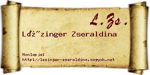 Lézinger Zseraldina névjegykártya